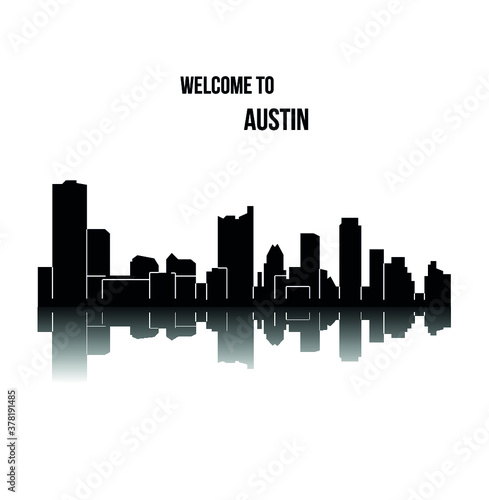 Austin  Texas   city silhouette   