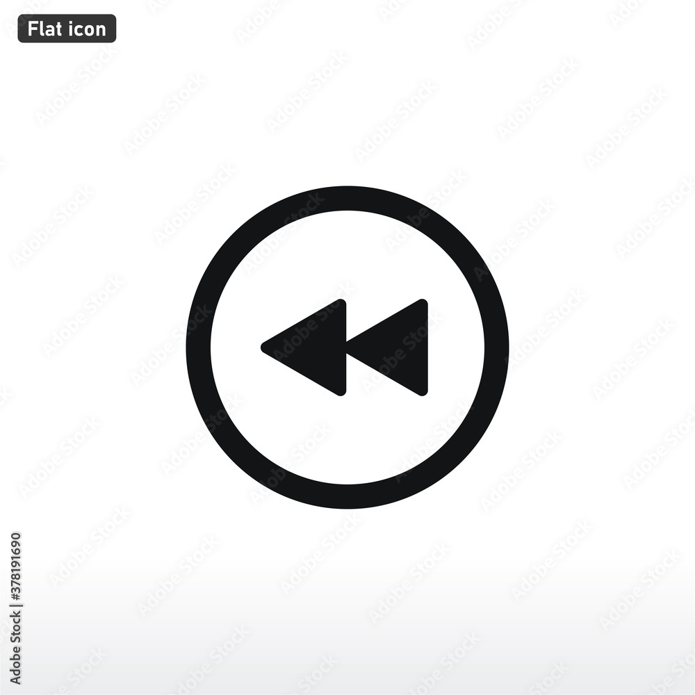 Rewind icon vector . Rewind Button Rewind icon vector . Rewind Button