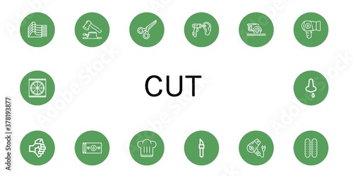 cut simple icons set