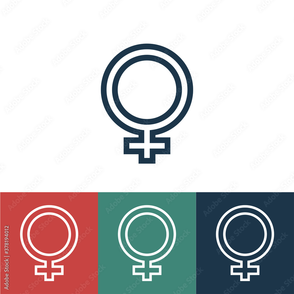Linear vector icon with symbol of Venus Linear vector icon with symbol of Venus