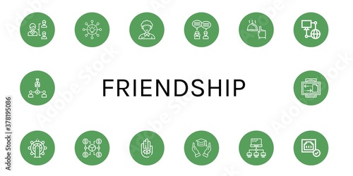 friendship simple icons set © Natalia