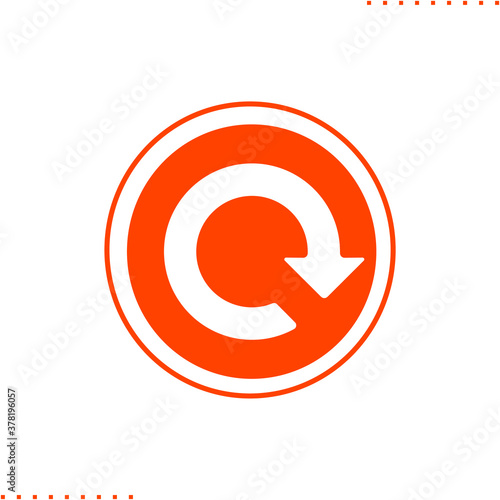 reset button vector icon in flat
