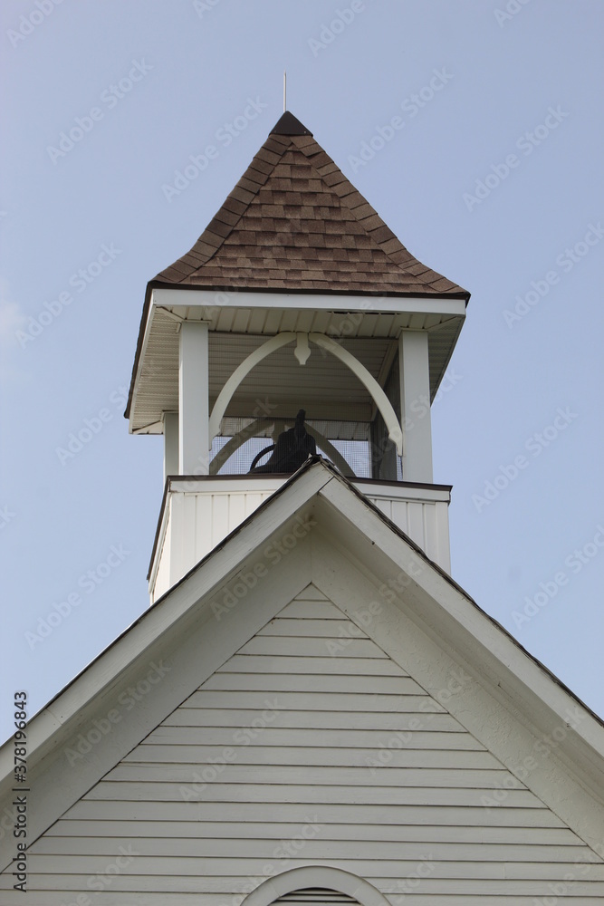 Church Bell tower on country church