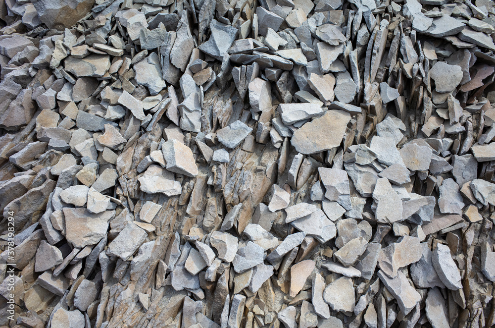 Slabs of volcanic basalt on hillside Slabs of volcanic basalt on hillside