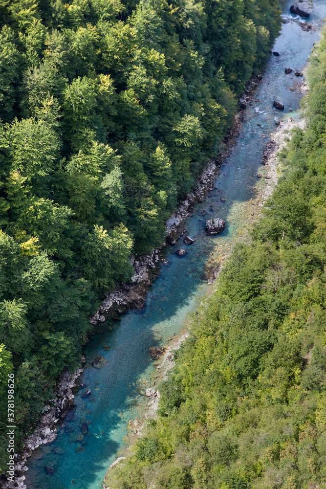 Blue mountain river seen from above Blue mountain river seen from above