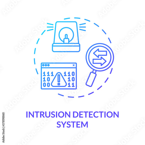 Intrusion detection system concept icon. Internet traffic monitoring idea thin line illustration. Anomaly-based disclosure. Prevention system. Vector isolated outline RGB color drawing