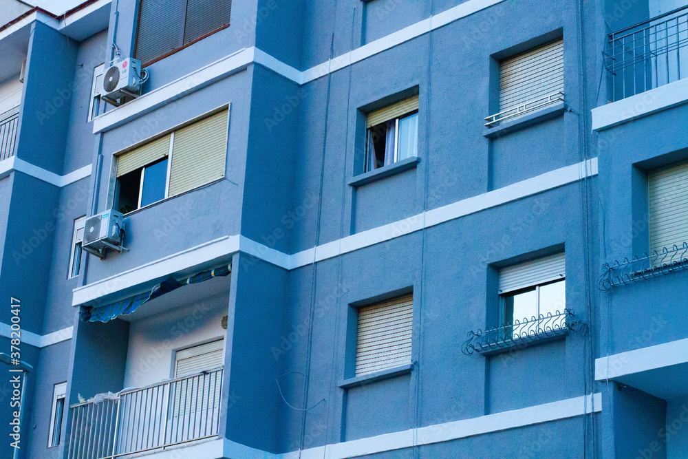 blue building blue building