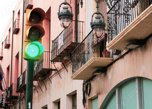 Photography green traffic light