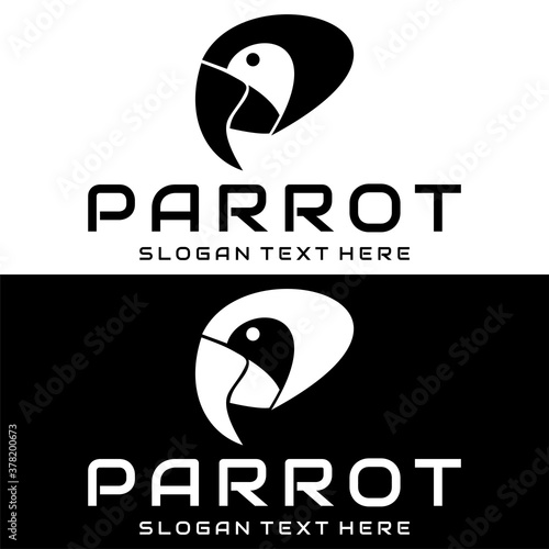 parrot birds logo design icon vector