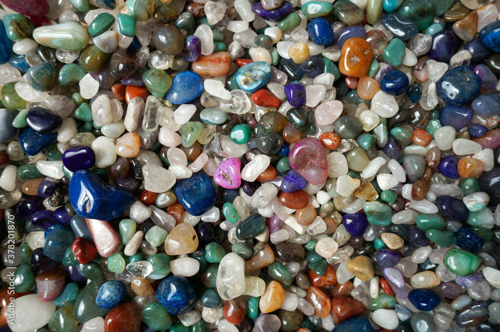 Non precious colorful stones background Non precious colorful stones background