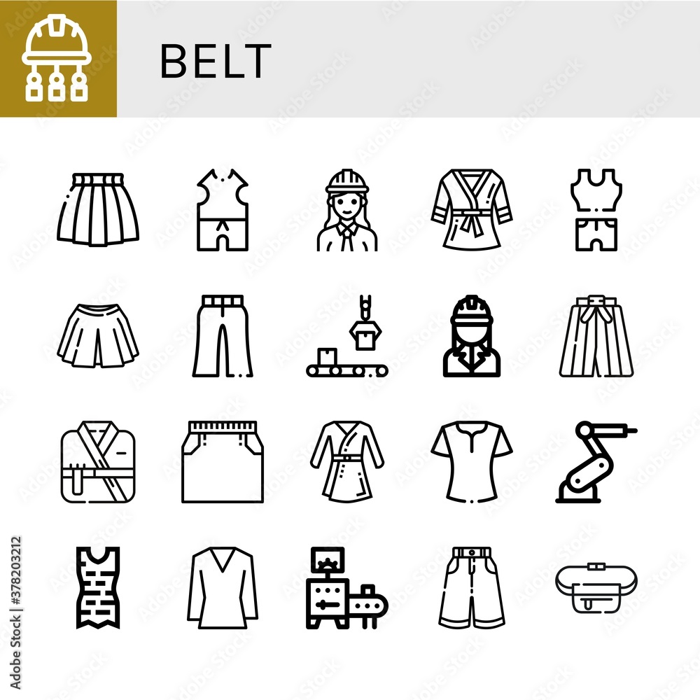 belt icon set belt icon set