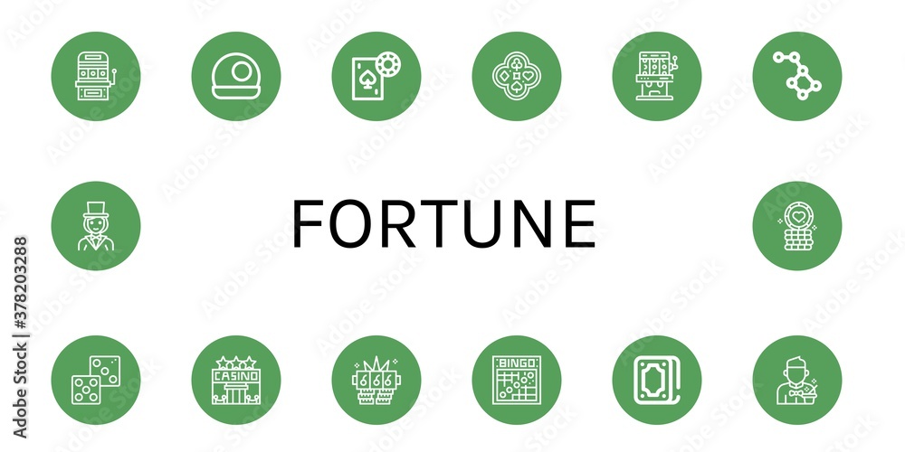 fortune simple icons set fortune simple icons set