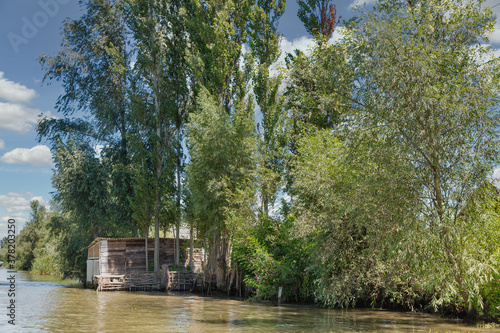 Danube biosphere reserve Belgorodske river summer landscape in Vilkove, Ukraine. photo