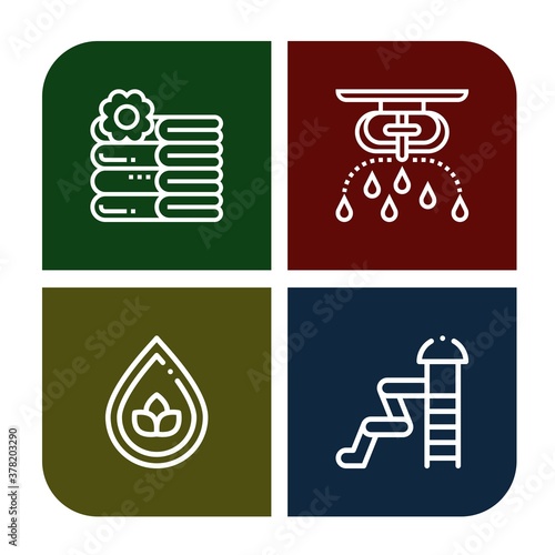 wet simple icons set