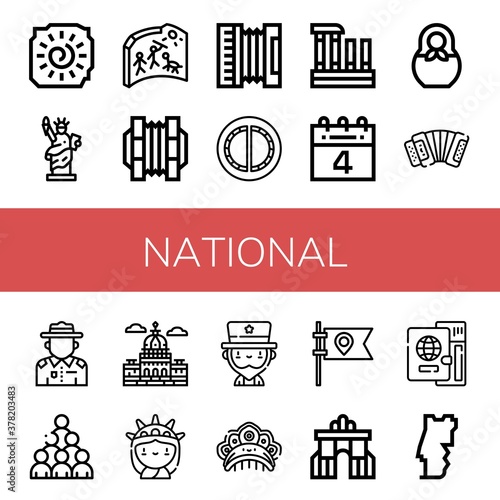 national simple icons set