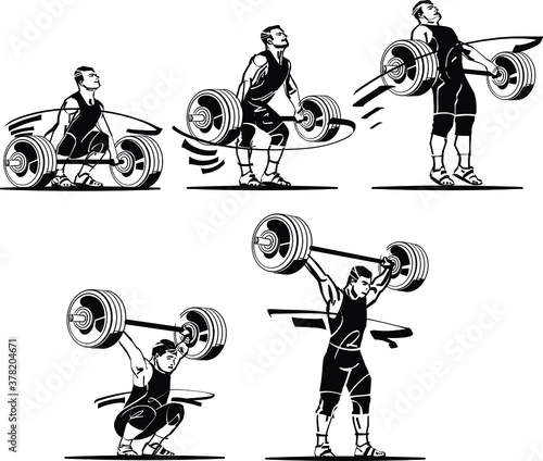 illustration of a weightlifter with barbell
