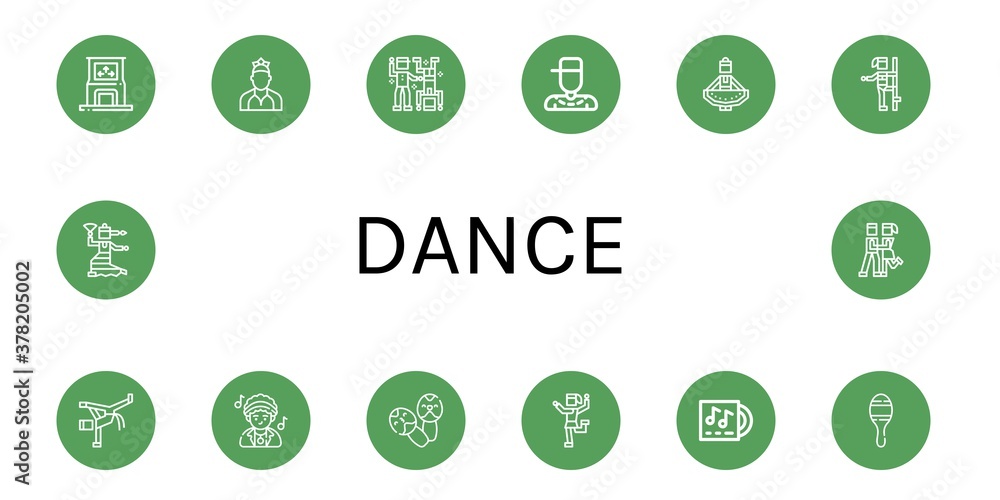 dance simple icons set dance simple icons set