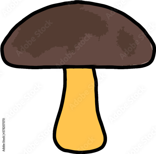 hand drawn cartoon style mushroom