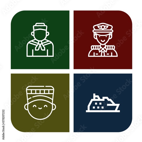 sailboat simple icons set