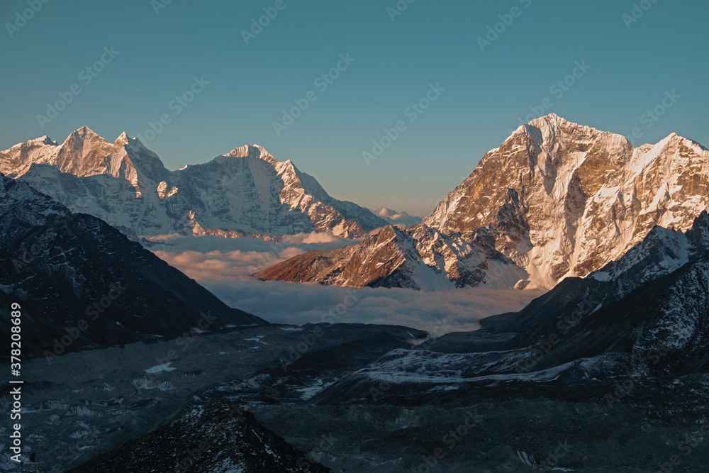 Scenic view of clouds in remote mountain area Scenic view of clouds in remote mountain area