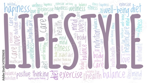 Lifestyle vector illustration word cloud isolated on a white background.