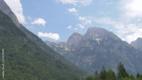 View from Rombon peak, Slovenia. Beautiful landscape of Julian Alps. photo