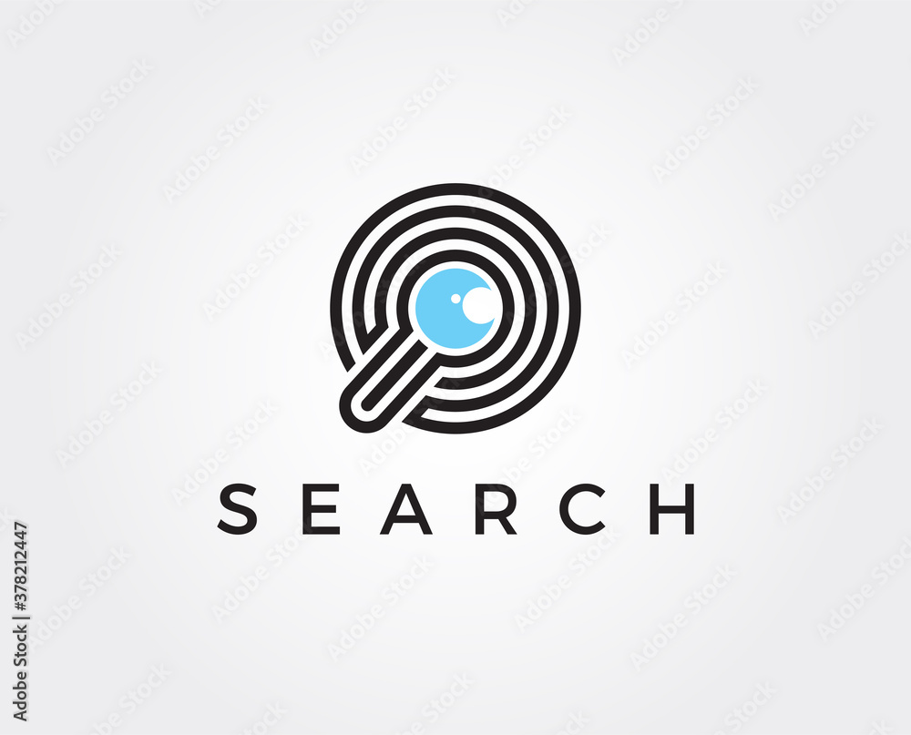 minimal search logo template - vector illustration