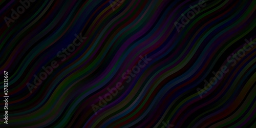 Dark Gray vector backdrop with curves. Abstract illustration with gradient bows. Pattern for busines booklets, leaflets