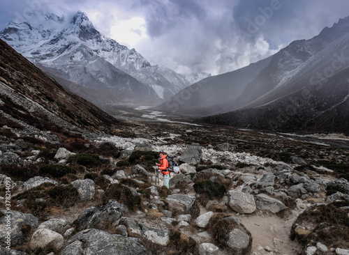hiker in the mountains
