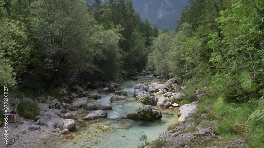 White water river Soca in slovenian Alps White water river Soca in slovenian Alps