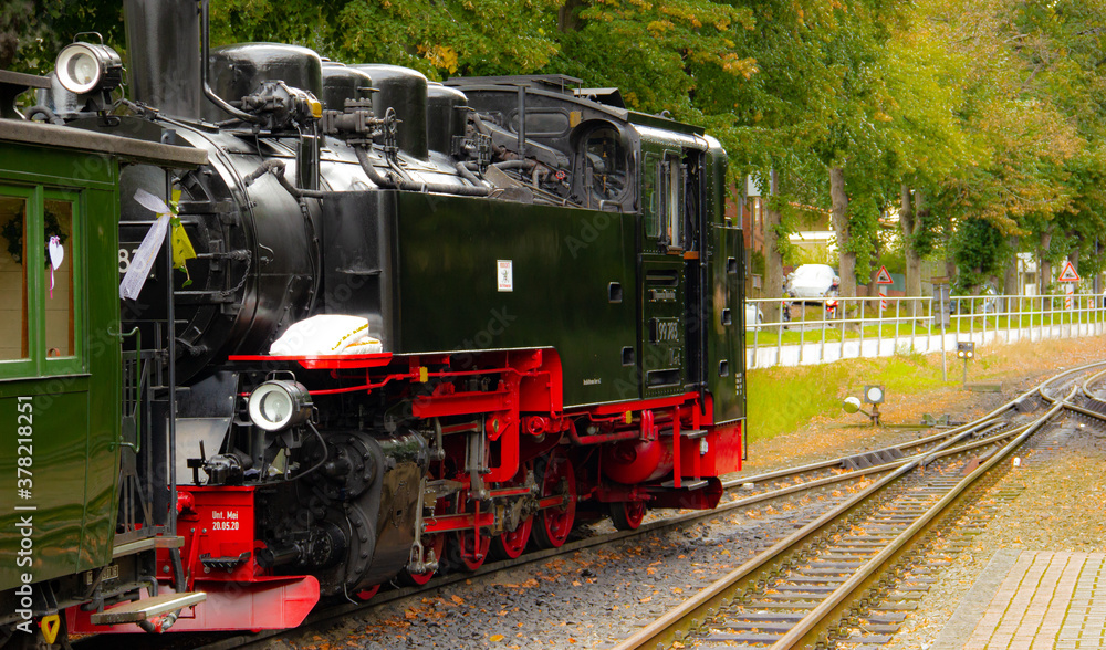 Naklejka premium old steam locomotive