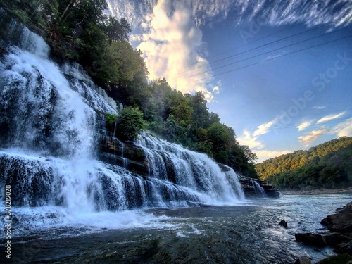 waterfall in the mountains