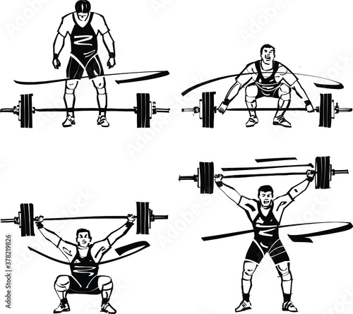 illustration of a weightlifter with barbell
