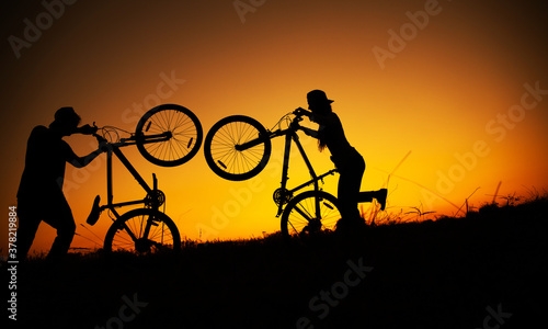Beautiful Couple on bicycles  © Erika