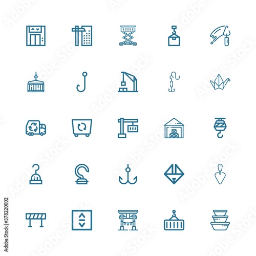 Editable 25 crane icons for web and mobile