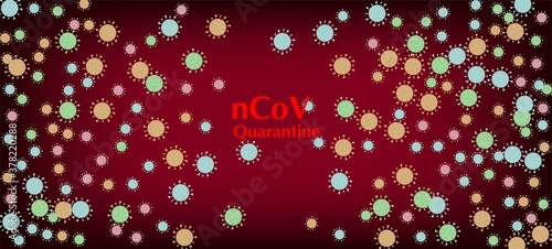 nCoV Quarantine Vector Banner. Virus Protection Flat Corona Web Page. 