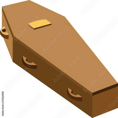 Vector emoticon illustration of a coffin