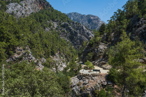 Saklikent Canyon is the deepest canyon in southern Turkey, Goynuk canyon Saklikent, located in District of Kemer, Antalya Province. August 2020