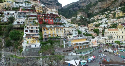 Wallpaper Mural View of town along Amalfi Coast, aerial Torontodigital.ca
