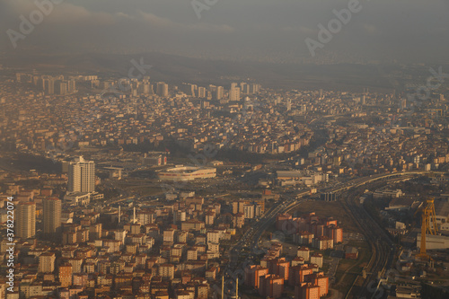 View of the Istanbul from the plane window