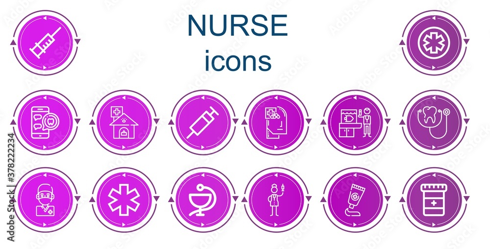 Editable 14 nurse icons for web and mobile Editable 14 nurse icons for web and mobile