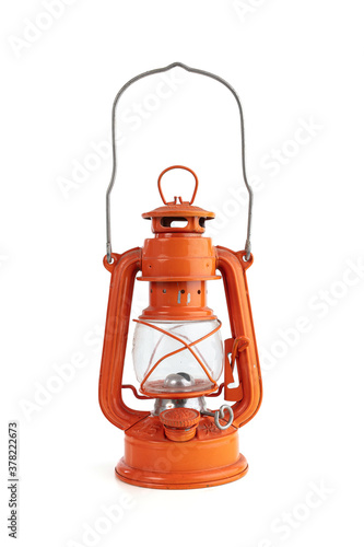 Vintage orange oil lamp