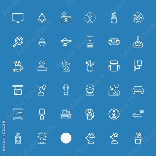 Editable 36 desk icons for web and mobile