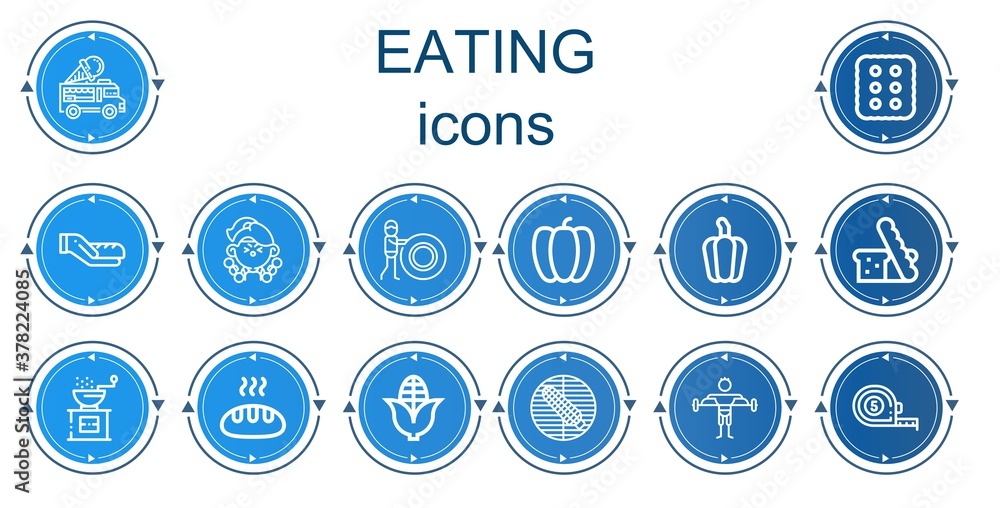 Editable 14 eating icons for web and mobile Editable 14 eating icons for web and mobile