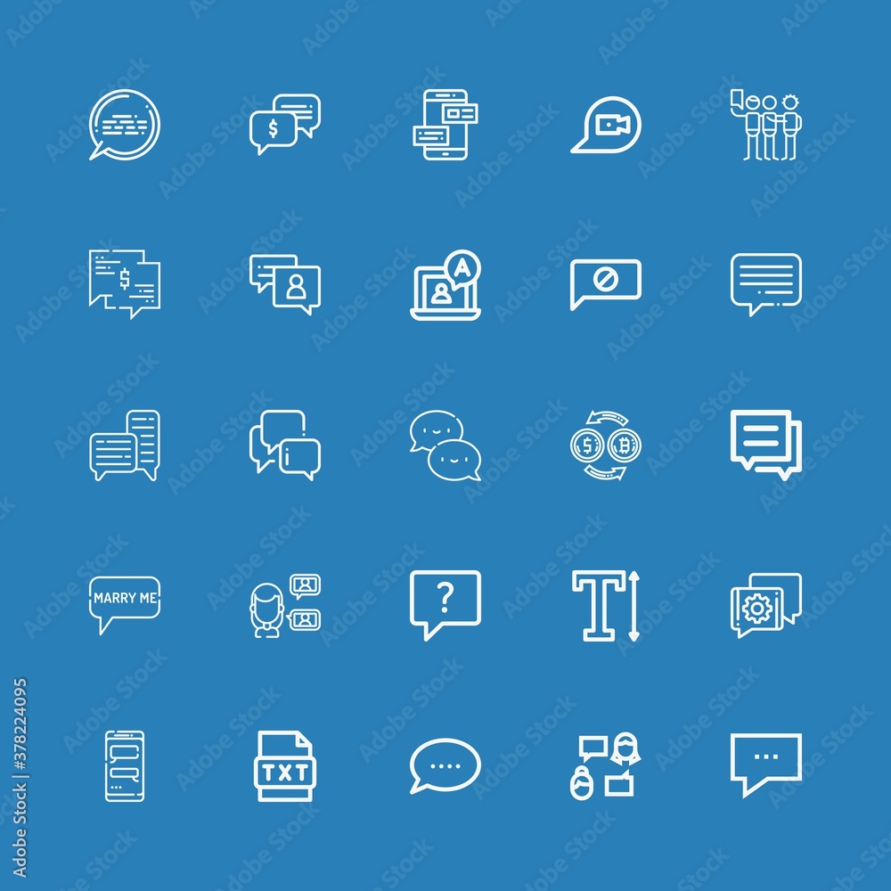 Editable 25 chatting icons for web and mobile Editable 25 chatting icons for web and mobile