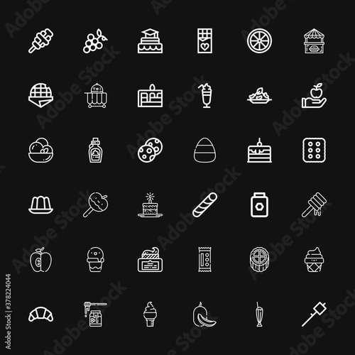 Editable 36 dessert icons for web and mobile