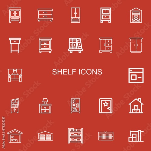 Editable 22 shelf icons for web and mobile