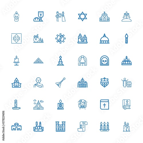 Editable 36 church icons for web and mobile