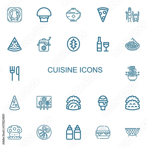 Editable 22 cuisine icons for web and mobile