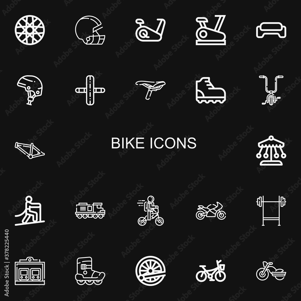 Editable 22 bike icons for web and mobile